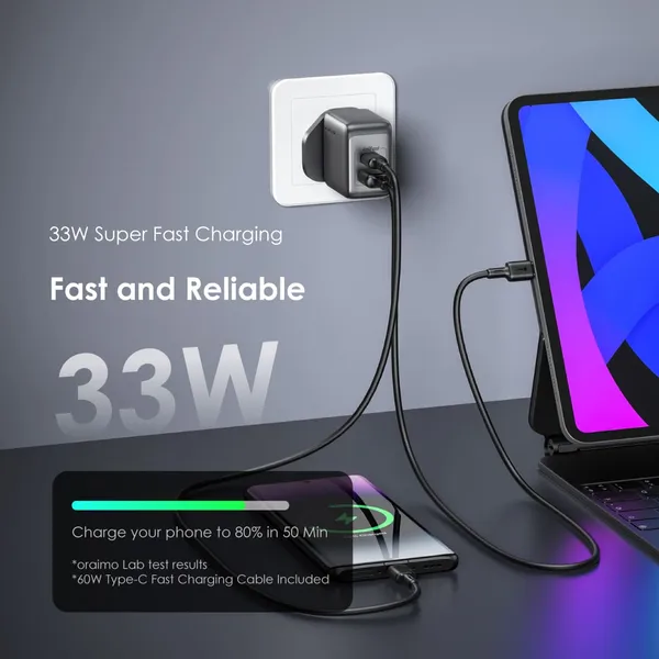 oraimo PowerGaN 33 Pro 33W GaN Wall Charger - Image 4