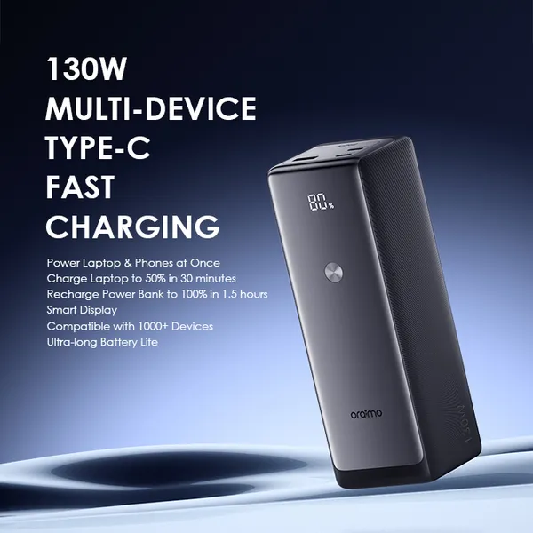 oraimo PowerJet 130 27,600mAh 130W Fast Charging Power Bank - Image 2